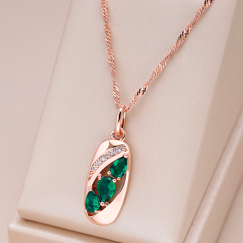 Collier de Cristal Vert en Or