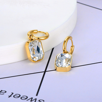 Boucles d'oreilles en Cristal Cubique en Or
