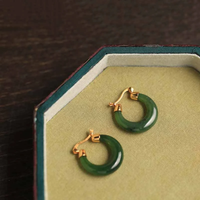 Boucles d'oreilles Vertes en Or