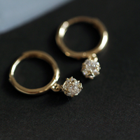 Boucles d'oreilles de Luxe avec Zirconia en Or