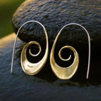 Boucles d'oreilles Spirale Boho en Or et Argent