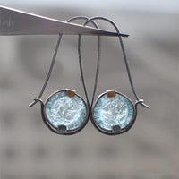 Boucles d'oreilles vintage en cristal océanique
