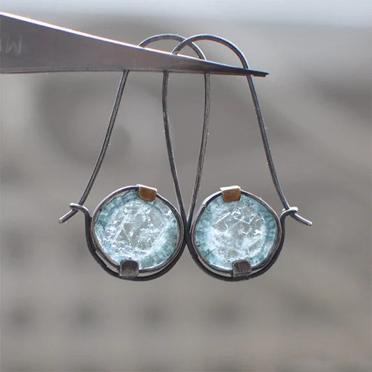 Boucles d'oreilles vintage en cristal océanique