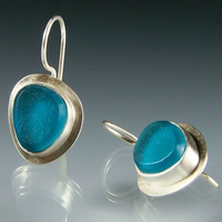 Boucles d'oreilles Boho avec Cristaux Bleus
