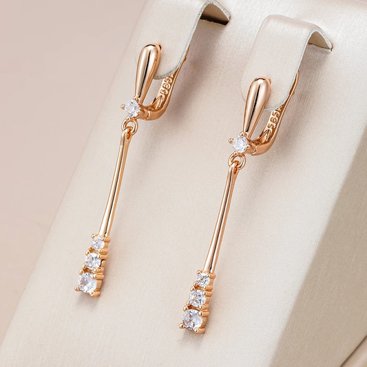 Boucles d'oreilles Elégant avec Zirconias Plaqué Or
