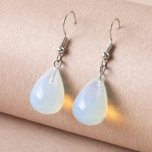 Boucles d'oreilles Vintage en Pierre de Lune Lumineuse