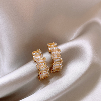 Elégantes boucles d'oreilles avec croûte de zirconium en or