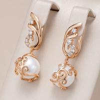 Boucles d'oreilles perles élégantes en or