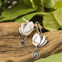 Boucles d'oreilles Vintage en Argent Natura avec Zircons