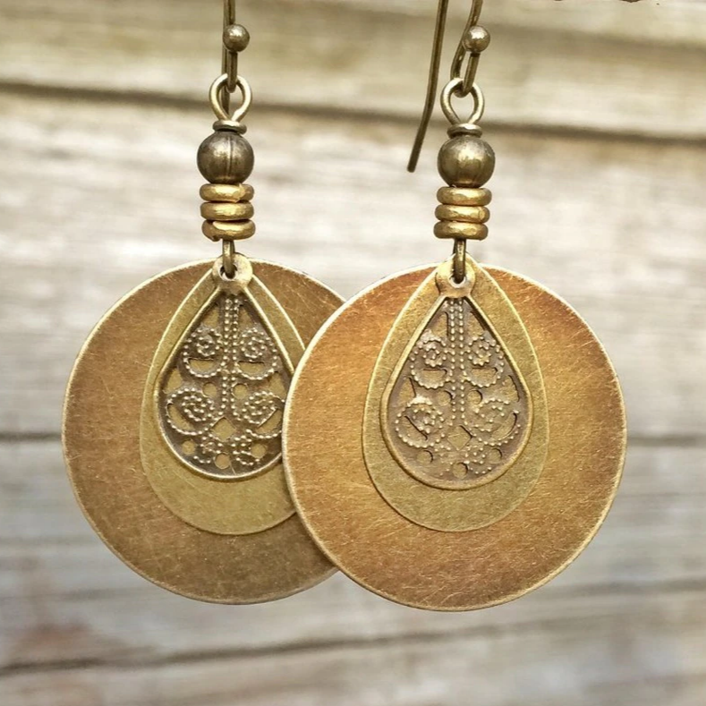 Boucles d'oreilles Ronde Vintage en Or