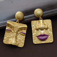 Boucles d'oreilles vintage à visages carrés en argent sterling