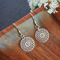 Boucles d'oreilles Mandala en argent