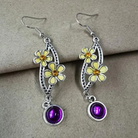 Boucles d'oreilles vintage en cristal violet