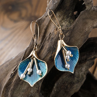 Boucles d'oreilles Lotus Blue Vintage