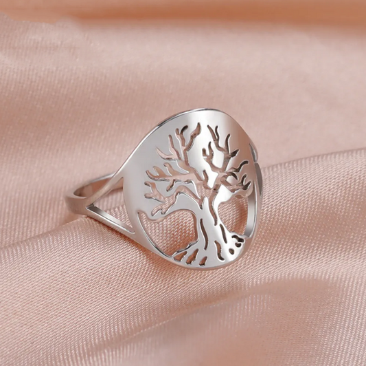 Bague de l'arbre de vie en argent