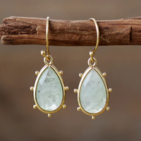 Boucles d'oreilles vintage en pierre de lune dorée
