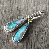 Boucles d'oreilles vintage en pierre bleue