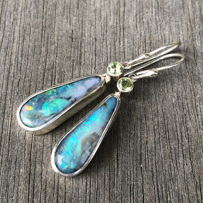 Boucles d'oreilles vintage en pierre bleue