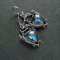 Boucles d'oreilles vintage bleues
