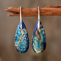 Boucles d'oreilles vintage en pierre bleue