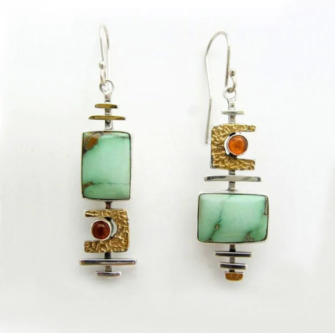 Boucles d'oreilles vertes Vintage