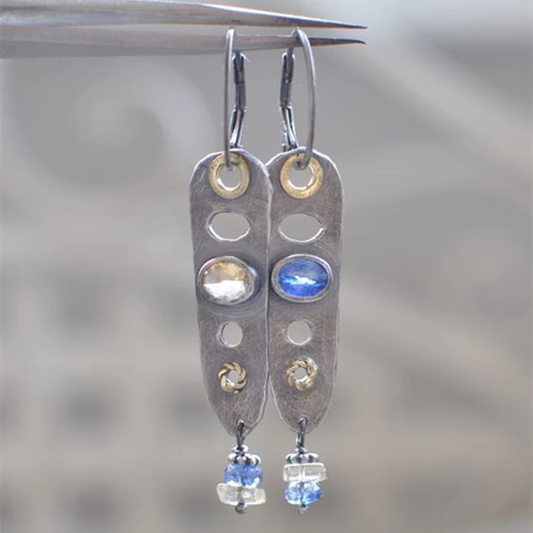 Boucles d'oreilles bleu vintage