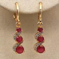 Boucles d'oreilles élégantes avec zircon en or