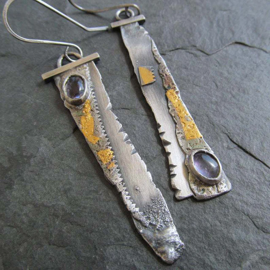 Boucles d'oreilles Scie Vintage en argent