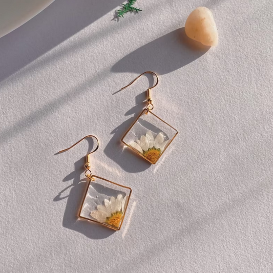 Boucles d'oreilles tournesol en cristal Vintage