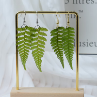Boucles d'oreilles feuilles de fougère Vintage