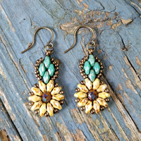 Boucles d'oreilles marguerite vintage