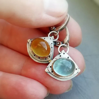 Boucles d'oreilles vintage en cristal argenté