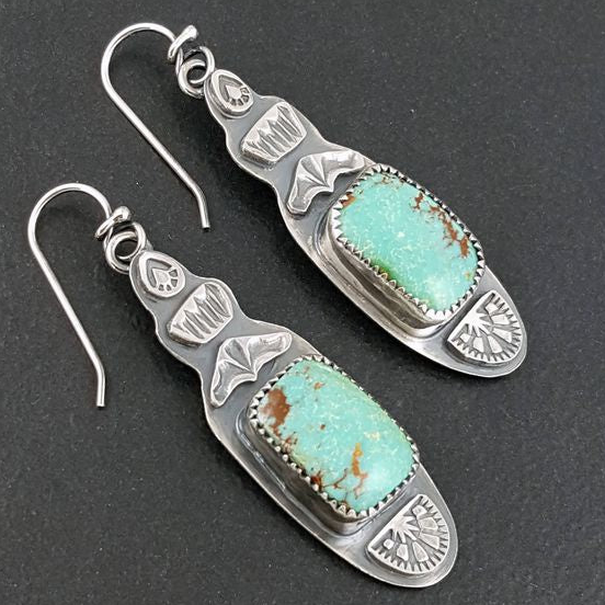 Boucles d'oreilles vintage en turquoise