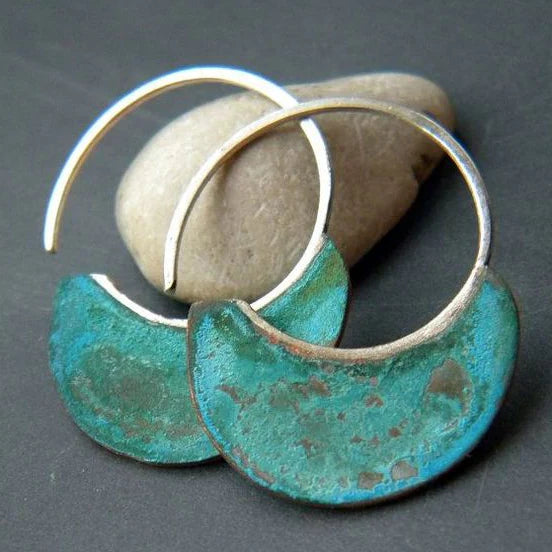 Boucles d'oreilles lune Turquoise Vintage
