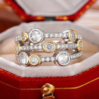 Bague vintage en or et argent brillant