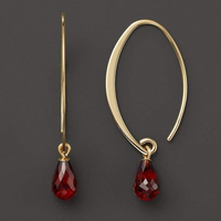 Boucles d'oreilles vintage en cristal rouge et or