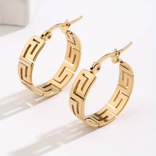 Boucles d'oreilles vintage creuses dorées