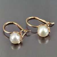Boucles d'oreilles perles en or élégant