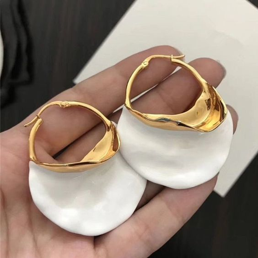 Boucles d'oreilles vintage en or blanc