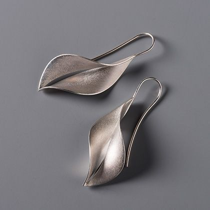 Boucles d'oreilles feuilles en argent pur