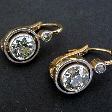 Boucles d'oreilles vintage en zirconium doré