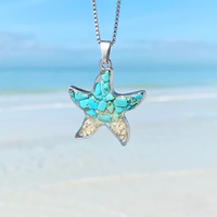 Collier étoile de mer en cristal bleu