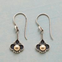 Boucles d'oreilles trèfle avec perles vintage