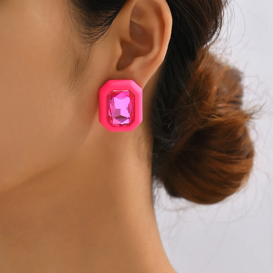 Boucles d'oreilles roses élégantes