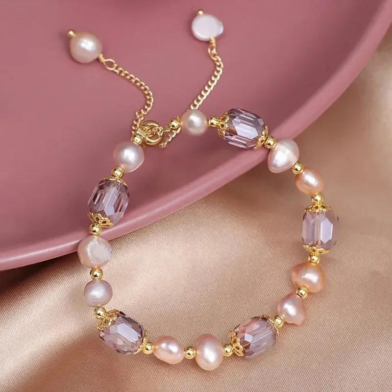 Bracelet élégant en perles violettes