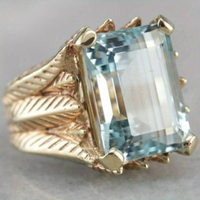 Bague bleue en or vintage