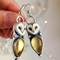 Boucles d'oreilles hibou en cristal