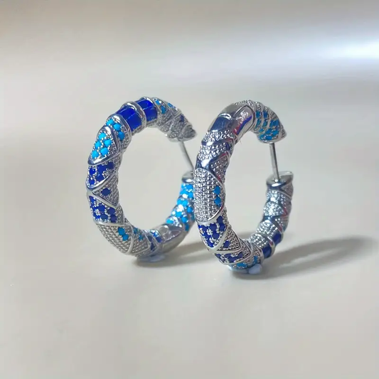 Boucles d'oreilles vintage bleues