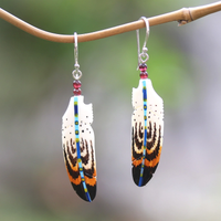 Boucles d'oreilles vintage en plumes ethniques