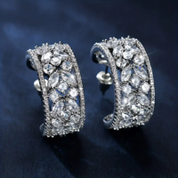 Boucles d'oreilles élégantes avec cristaux étincelants